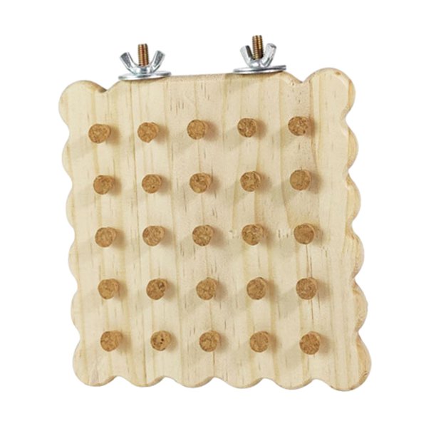Juguete para masticar loros, rompecabezas para pájaros, gimnasio, soporte para percha de corcho para pájaros 15cmx15cmx1cm