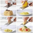thumbnail image 4 of CHOK Râpe à Fromage en Acier Inoxydable - Râpe à Épluchure de Citron en Métal Durable avec Poignée - Râpe Plate à Main pour Fromage Chocolat Épices, 4 of 6