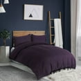 thumbnail image 3 of Duvet Cover Set 3 Piece Solid Color Bedding Set, 110gsm Polyester Microfiber Quilt Cover with Bow Tie Closure,Include 2 Pillowcases(No Duvet) Queen Dark Purple Unique Bargains Juego de Edredón Funda, 3 of 6