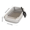 thumbnail image 3 of Semi Enclosed Splash Proof Kitten Litter Box, Pet Poop Toilet with Matching Litter Shovel, Low Entry Cat Litter Basin, Easy Clean Indoor Pet Supplies for Young Kitten Daily Potty Use-(Gray), 3 of 5