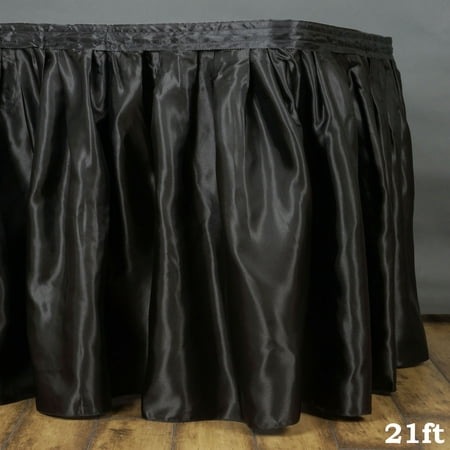 

BalsaCircle 21 feet x 29 Satin Party Banquet Table Skirt Black