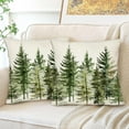 thumbnail image 5 of Christmas Winter Pillow Covers 18x18 Inch Set of 2 Red and Black Xmas Trees Decorative Throw Pillow Cover Watercolor Nature Forest Decoration Holiday Farmhouse Pillow Case for Home Sofa Decor White, 5 of 6
