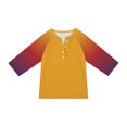 thumbnail image 6 of Grblisyd Girls Shirts Size 10-12 3/4 Sleeve Henley Shirts Button Down V Neck Raglan Tops Loose Color Block Blouse, 6 of 7