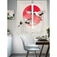 thumbnail image 4 of Vintage Birds Red Sun Sheer Curtains 63 Inch Length 2 Panels Set - Light Filtering Window Treatments, Retro Art Animals Rod Pocket Semi Curtains for Living Room/Bedroom/Kitchen Décor, 104"W x 63"L, 4 of 7