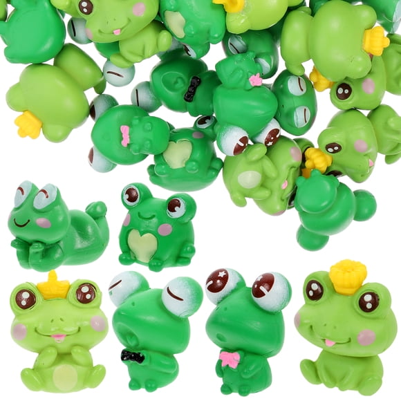 MasteelfCA 36pcs Cute Frog Miniature Figurines Mini Garden Frog Aquariums Ornaments DIY Animals Model