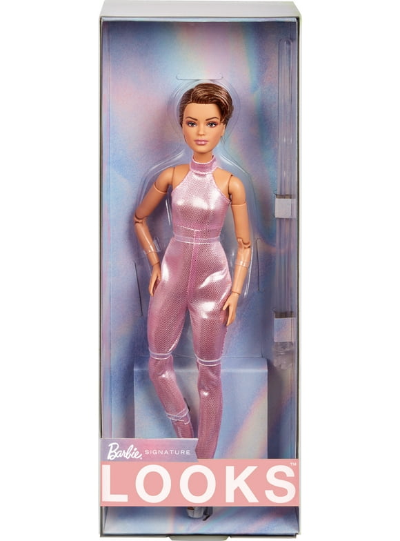 Barbie Looks No. 22 Collectible Doll with Pixie Cut and Sequined Y2K Jumpsuit