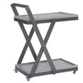 thumbnail image 6 of Powell Radnor 2-Tier Rolling Bar Cart, Gray/White, 6 of 8