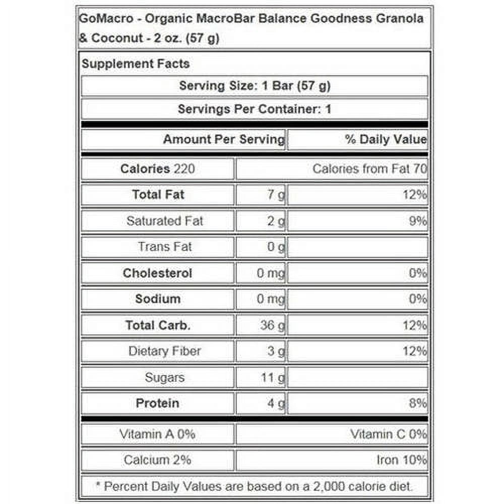 Gomacro, Bar Grnla & Coconut, 0.16 Oz, (
