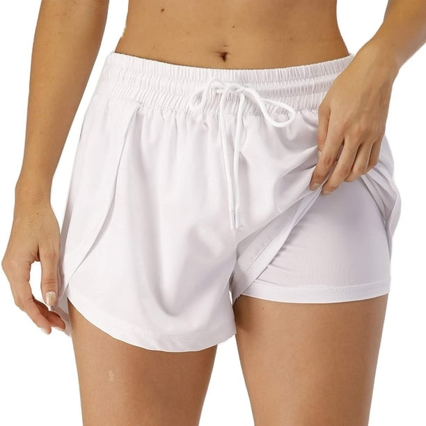 Workout Shorts for Women 2 in 1 Double Layer Athletic Running