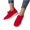 thumbnail image 4 of Black and Friday Deals 2023 Clearance under $5 JINMGG Sneakers for Women Plus Clearance Women Lace Up Sneakers Color Solid Color Shoes Plus Size Fashion Sports Casual Shoes Red 39, 4 of 4