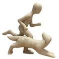 thumbnail image 1 of Figura artística de hombre y perro, regalo para amantes de las mascotas, colección creativa, decoración de mesa, escultura para armario, oficina, Color de arenisca, 1 of 8