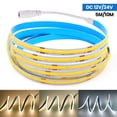 thumbnail image 2 of Tira de luces LED COB de 5M y 10M, 12V, 24V, 320LED/M, cinta Flexible de Luz lineal de alta densidad para decoración de habitación, 3000K, 4000K, 6000K, 2 of 4