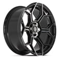 thumbnail image 4 of 4PLAY Wheels 4PS26 22 Inch Rims and Tires Fit 6x135 & 6x139.7 22x10 Gloss Black Brushed with Tinted Clear - TS-37 AT 285/45-22 (Set of 4), 4 of 5