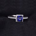 thumbnail image 4 of Jewelrypalace Square 0.9ct Created Blue Sapphire Solitaire Engagement Ring 925 Sterling Silver, 4 of 6