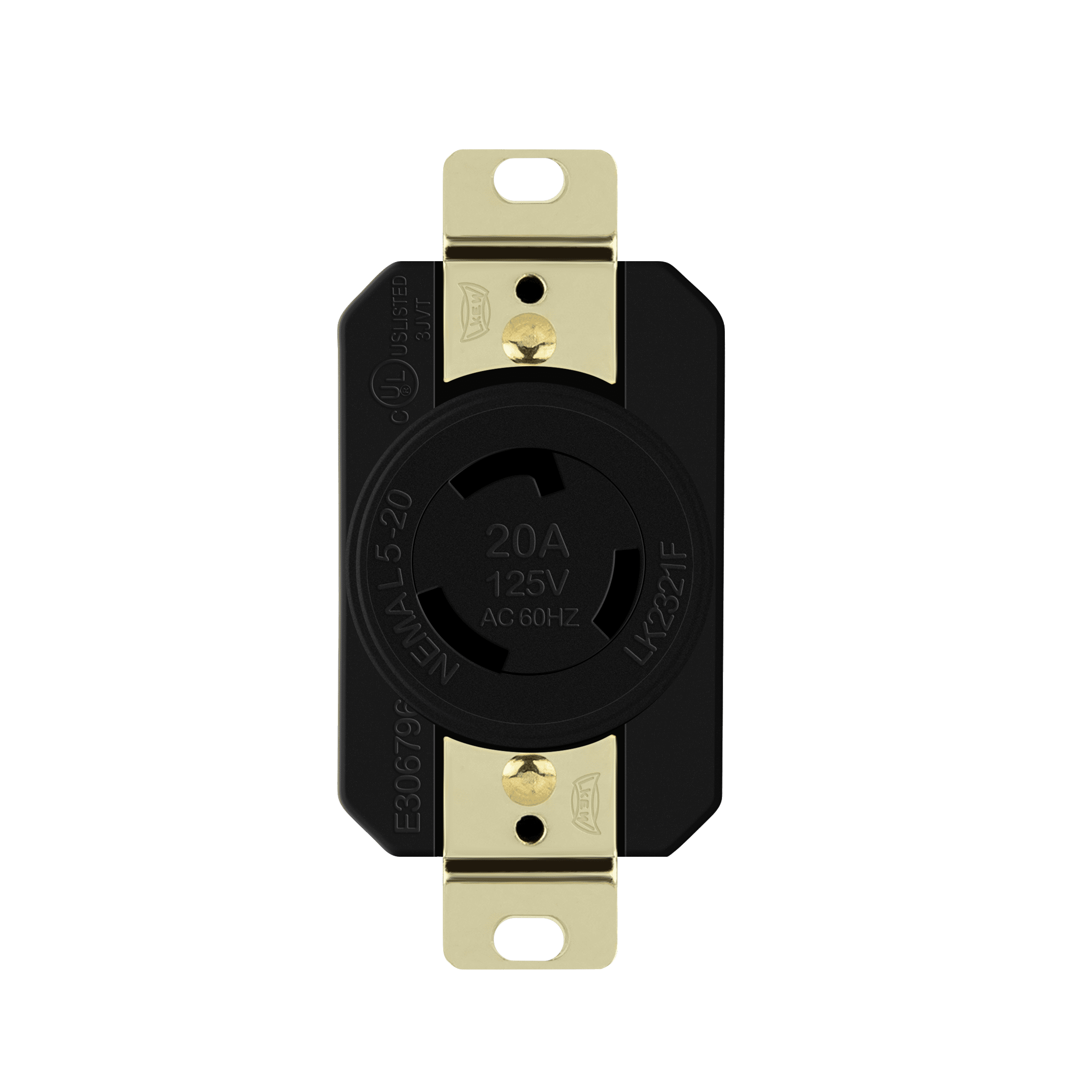 ENERLITES NEMA L520R Flush Mounting Locking Receptacle for Generator, Twist Lock Outlet, 20 Amp