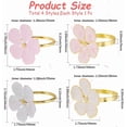 thumbnail image 2 of 4Pcs 4 Styles Flower Napkin Ring Pink White Metal Gold Alloy Enamel Spring Farmhouse Floral Table Decoration Napkins Rings for Easter Wedding Banquet Celebration Party Dinner Colorful DIY, 2 of 4