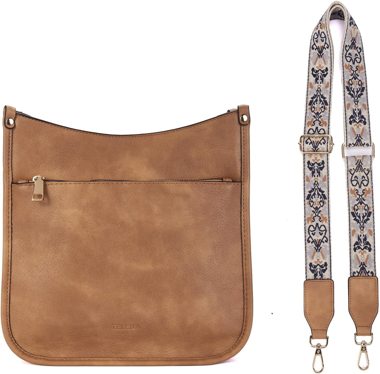 Crossbody Purses for Women Trendy Vegan Leather Purses Bucket Hobo Bags Handbags with Adjustable Guitar Strap