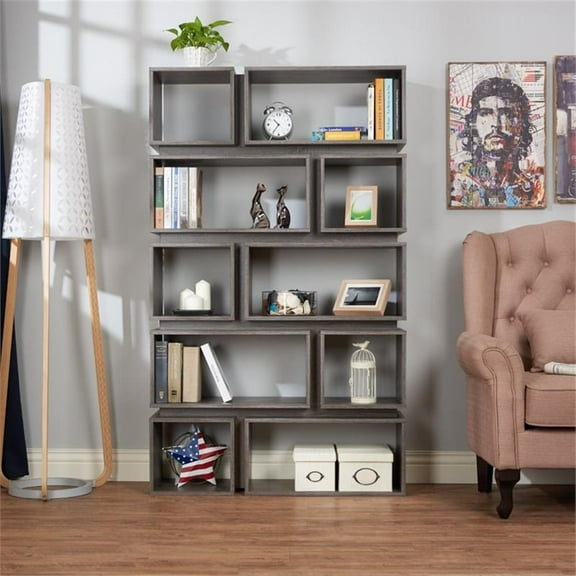 Allora Bookcase in Distressed Gray