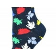 thumbnail image 3 of Sierra Socks Leaves Pattern Cotton Crew Socks ( Shoe Size: 4-10, Navy), 3 of 4