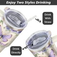 thumbnail image 4 of Butterfly Tumbler With Lid, Straw and Handle - 40oz Stainless Steel Travel Coffee Mug Water Bottle - Gift Cup for Women and Girls, 4 of 6