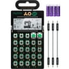 teenage engineering Pocket Operator PO-12 Rhythm Drum Machine and Sequencer Bundle with Blucoil 3-Pack of 7" Audio AUX Cables, and 4 AAA Batteries