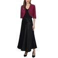 thumbnail image 2 of INSPIRE CHIC Women's 3/4 Sleeve Cardigan Open Front 2026 Elegant Cocktail Bolero Shrug for Dress M Dark Burgundy, 2 of 5