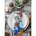 thumbnail image 2 of Navy Blue Pumpkins Fall Cloth Napkins Set of 8 Reusable Dinner Napkins, Thanksgiving Botanical Beige Cocktail Napkin Washable Table Napkins for Wedding/Holiday Party/Baby Shower 20"x20", 2 of 7