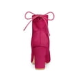 thumbnail image 4 of Unique Bargains Women's Pull on Drawstring Block Heel Ankle Boots Hot Pink (Size 6), 4 of 8