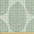 thumbnail image 2 of Ambesonne 60's Fabric by the Yard Upholstery, Line Art Style Huge Leaves, 3 Yards, Pale Grey and Eggshell, 2 of 5