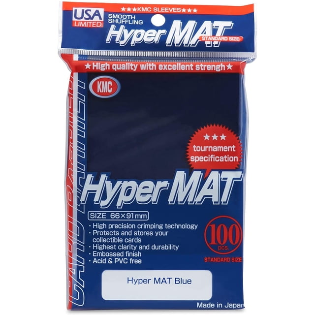 Sleeves KMC Hyper Matte Blue, paquete de 100 unidades, tamaño estándar