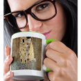 thumbnail image 2 of 3drose, Famous Klimt Painting the Kiss, 11oz Two-tone Green Mug, 2 of 6