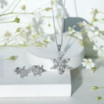 thumbnail image 6 of Rosec Jewels Certified Moissanite Snowflake Necklace and Earring Set for Women - D-VS1 Quality - Gift for Christmas with Jewelry Box, 925 Sterling Silver, 6 of 8