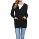 thumbnail image 1 of Suéteres de cárdigan largos para mujeres, con botones, abiertos al frente, cárdigan de punto, atuendos casuales con bolsillos, color negro, 1 of 6