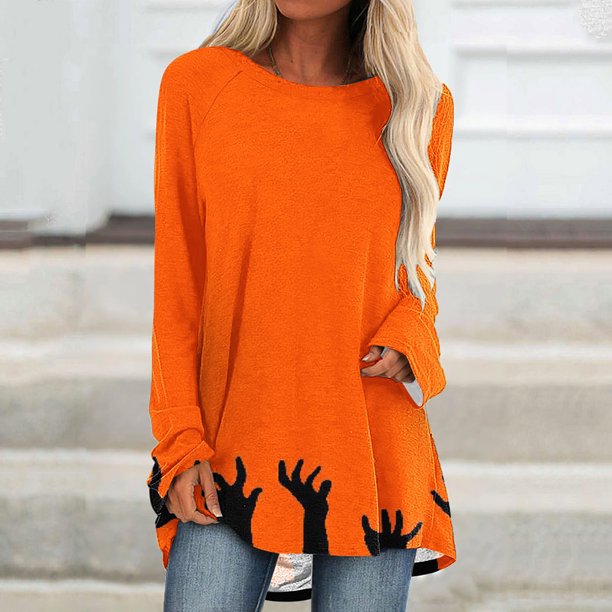 Ichuanyi liquidación de mujeres moda de verano estampado casual redonda redonda de manga suelta camiseta de manga larga blusa ICHUANYI WER202308247584