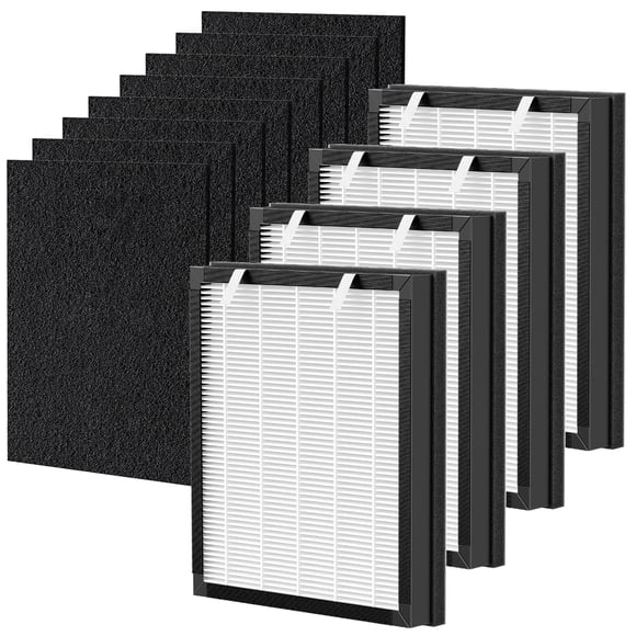 P358 Replacement Filters Compatible with HEAPETS P358 Pet Air Purifier, 4 Hepa Filters and 8 Activated Carbon Pre-filters for Pet