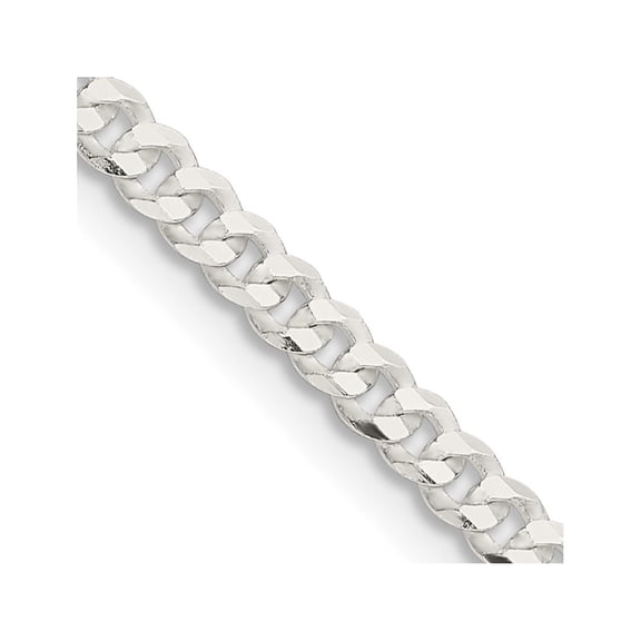 Diamond2Deal 925 Sterling Silver 3.15mm Flat Curb Chain Necklace for Women 1