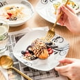 thumbnail image 5 of VEWEET, Series Zoey, 24-Piece Porcelain Dinnerware Set, Ivory White Black Decals Dinner Set, Service for 6, 5 of 7