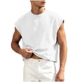 thumbnail image 2 of Kalauyu Sleeveless Athletic Tank Tops for Men Round Neck Cotton Blend Loose Summer Breathable Solid Color Workout Sleeveless Tees, 2 of 9