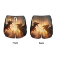 thumbnail image 3 of Gukieu Castle Cool Fire Dragon Print Women's Sports Shorts with Drawstring Elastic Waistband for Running, Yoga, Fitness-Medium, 3 of 7