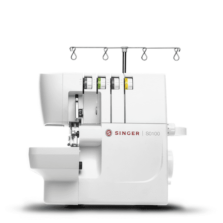 Singer® S0100 Serger Overlock Machine With 2/3/4 Thread Capacity And Free Arm, White
