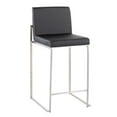 thumbnail image 4 of LumiSource Fuji High Back 26" Fixed-Height Counter Stool - Set of 3, 4 of 6