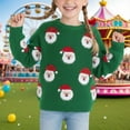 thumbnail image 2 of Jkety Girls Christmas Sweater Toddler Boys Long Sleeve Pullover Sweaters Kids Winter Knit Cotton Crewneck Sweatshirt Green,6-7 Years, 2 of 7