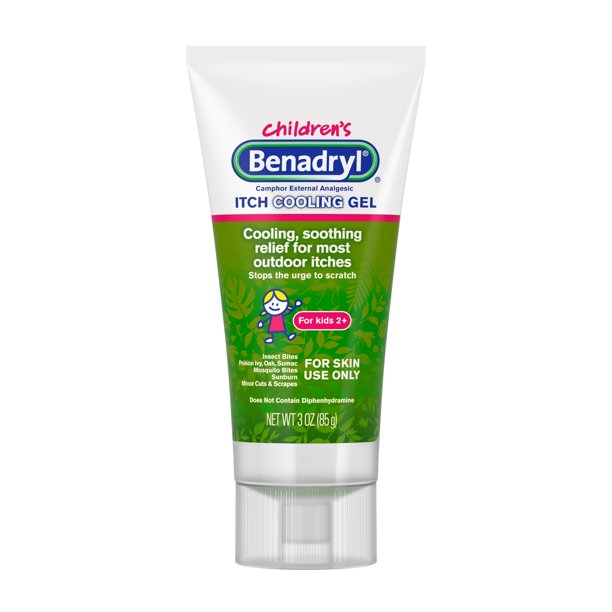 Benadryl AntiItch Camphor Cooling Gel for Kids, Travel Size, 3 oz