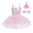 thumbnail image 2 of IBTOM CASTLE Girls Sequin Ballet Dance Dress Tutu Skirt Leotard Ballerina Fairy Princess Fancy Dress up Dancewear 7-8 Years Pink, 2 of 8