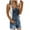 Blue, variant on FAVIPT Sleeveless Denim Rolled Up Jean Shorts Overalls (Women's)