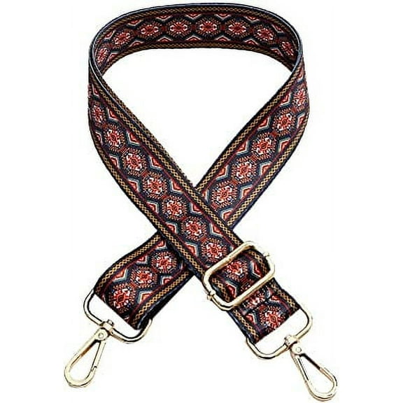 ERDOUY Adjustable Length Handbag Purse Strap Guitar Style Multicolor Canvas Replacement Strap Crossbody Strap