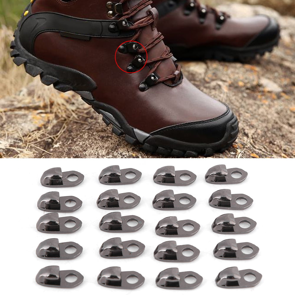 20pcs/set Alloy Boot Hooks Lace Fittings With Rivets for Repair/Camp/Hike/Climb 