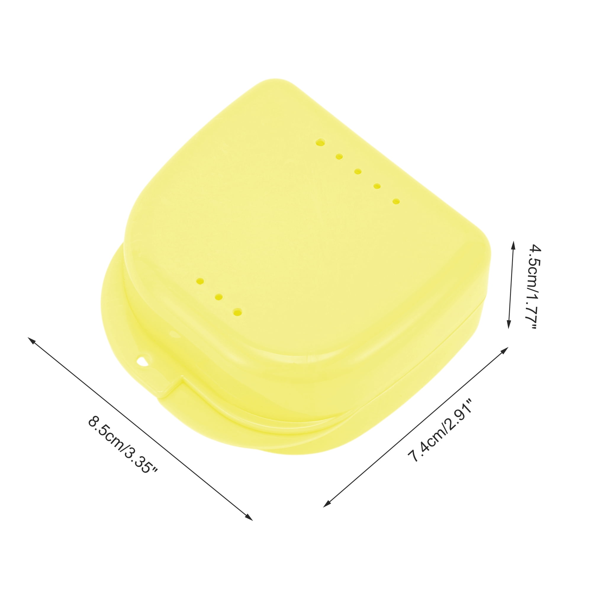 Unique Bargains Strapless Hole Portable Retainer Case Braces Box 1 Pc Yellow