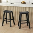 thumbnail image 2 of Costway 29" Patio Bar Stool Set of 2 with Curved Seat & Footrests for Backyard Outdoor Black, 2 of 8
