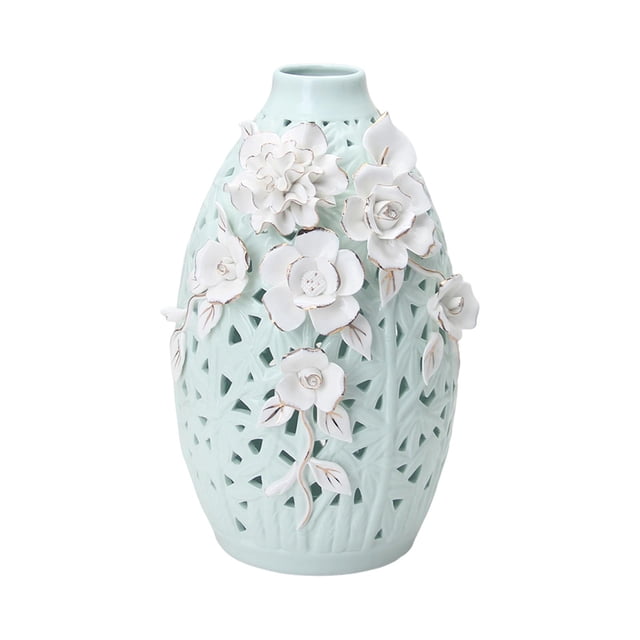 Jarrón de cerámica para flores, tarro de cerámica para jengibre, soporte para plantas, adorno decorativo para almacenamiento Estilo A
